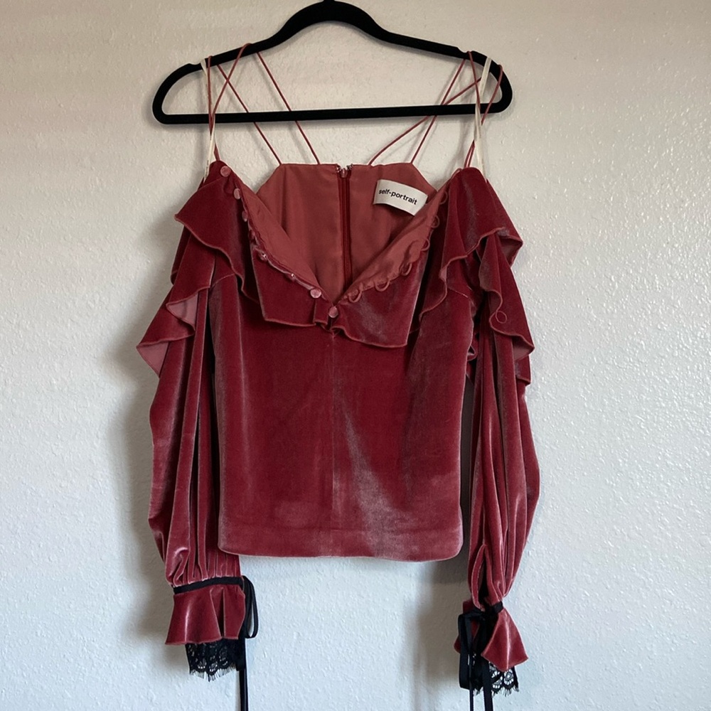 Self-Portrait velvet blouse